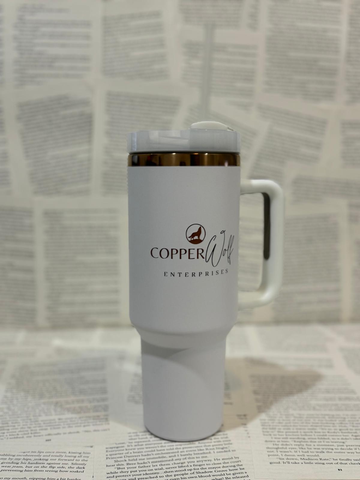 Copper Wolf Tumbler - White