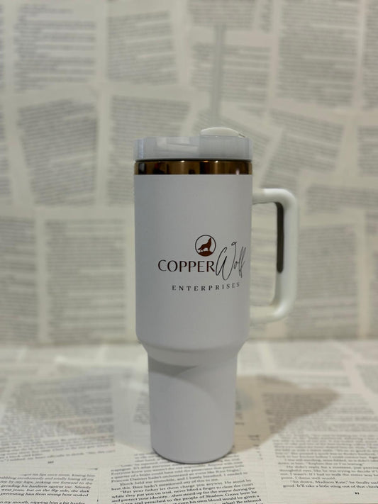 Copper Wolf Tumbler - White