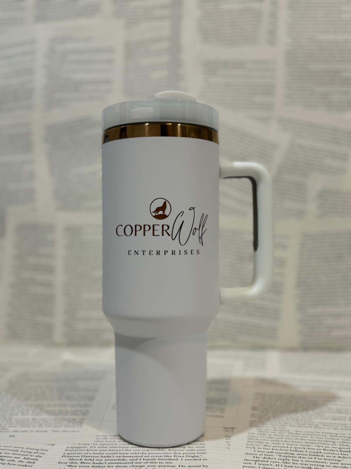 Copper Wolf Tumbler - White